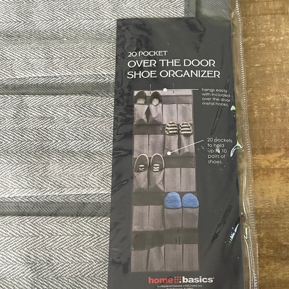 Home Basics 20 Pocket Over The Door Shoe Organizer Grey - Picture 4 of 5